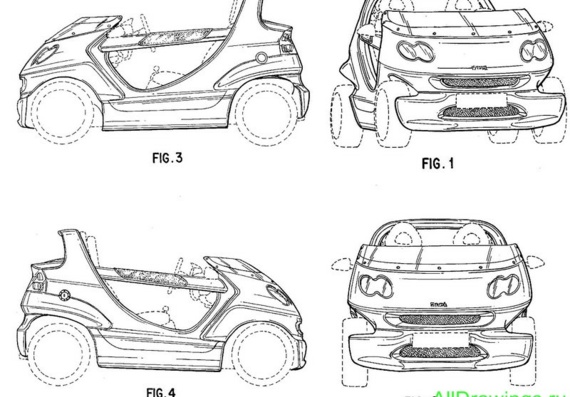 Smart Crossblade (Смарт Cроссблейд) - чертежи (рисунки) автомобиля